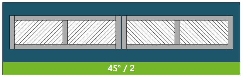 Soubassement 45°/2